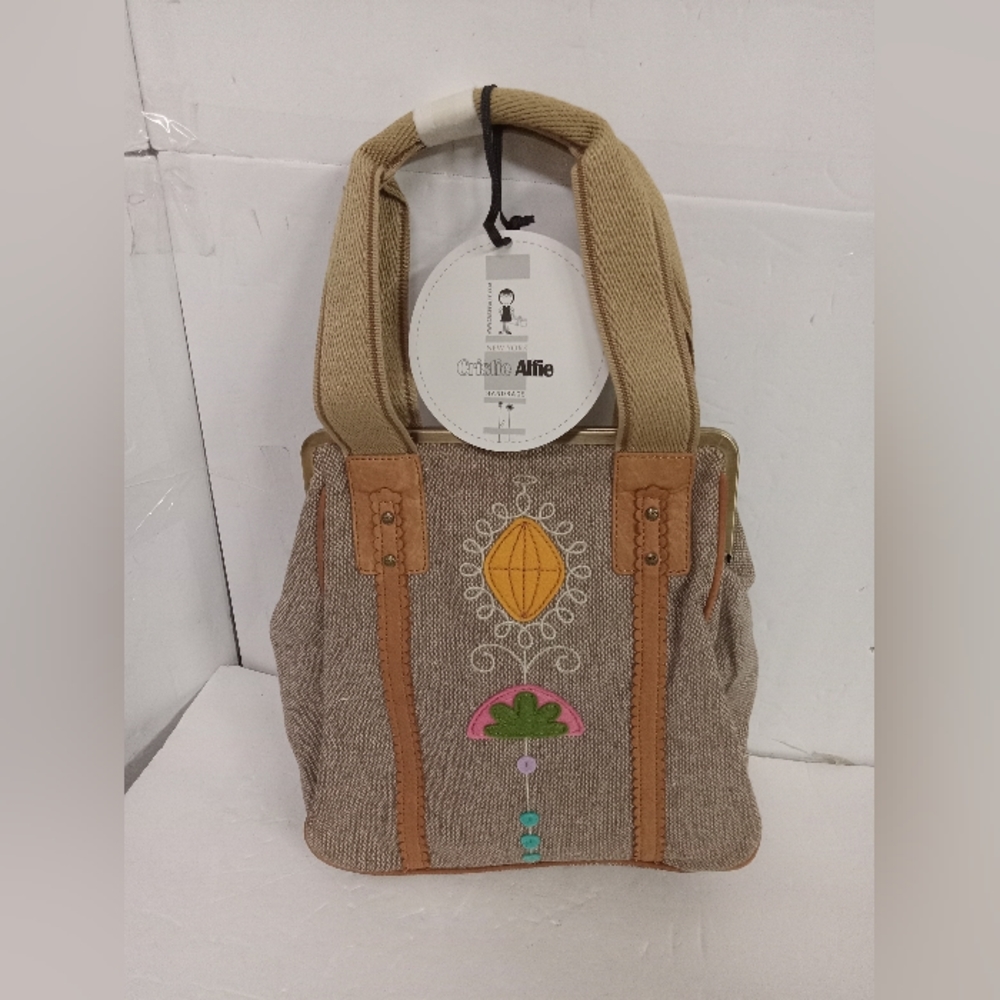 Cristie Alfie | Embroidered Handbag| Natural